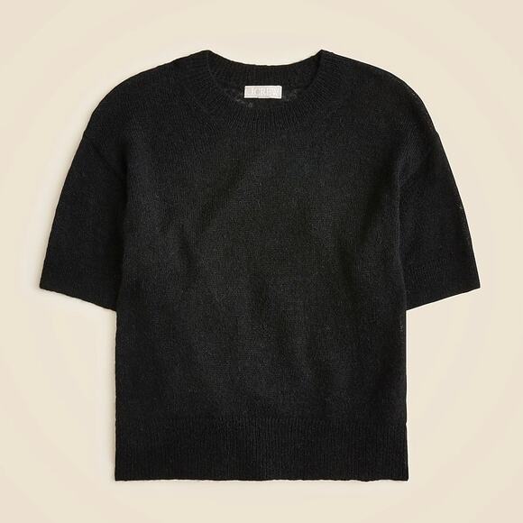 J.Crew Alpaca Blend Oversized Sweater T Shirt Black Size Small NWT - Picture 1 of 8